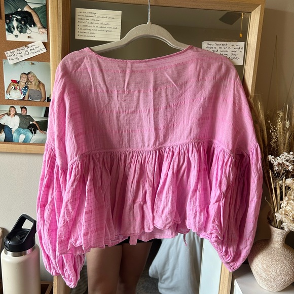 We The Free Vibrant Pink Blouse - Picture 3 of 6